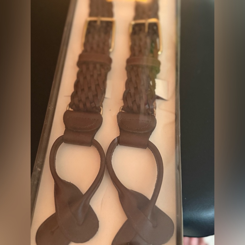 Classic Brown Leather Suspenders